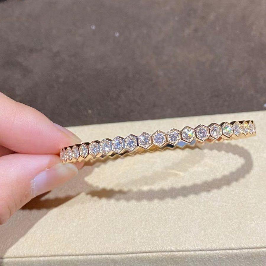 ??MIRA?¡¥BEE LOVE GOLD BRACELET FULL DIAMOND