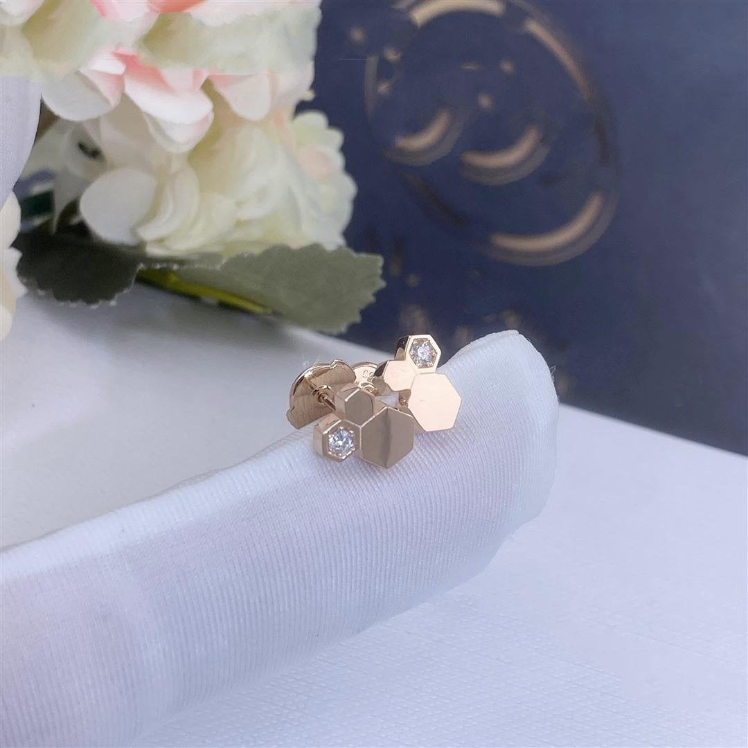 ??MIRA?¡¥BEE LOVE PINK GOLD DIAMOND EARRINGS