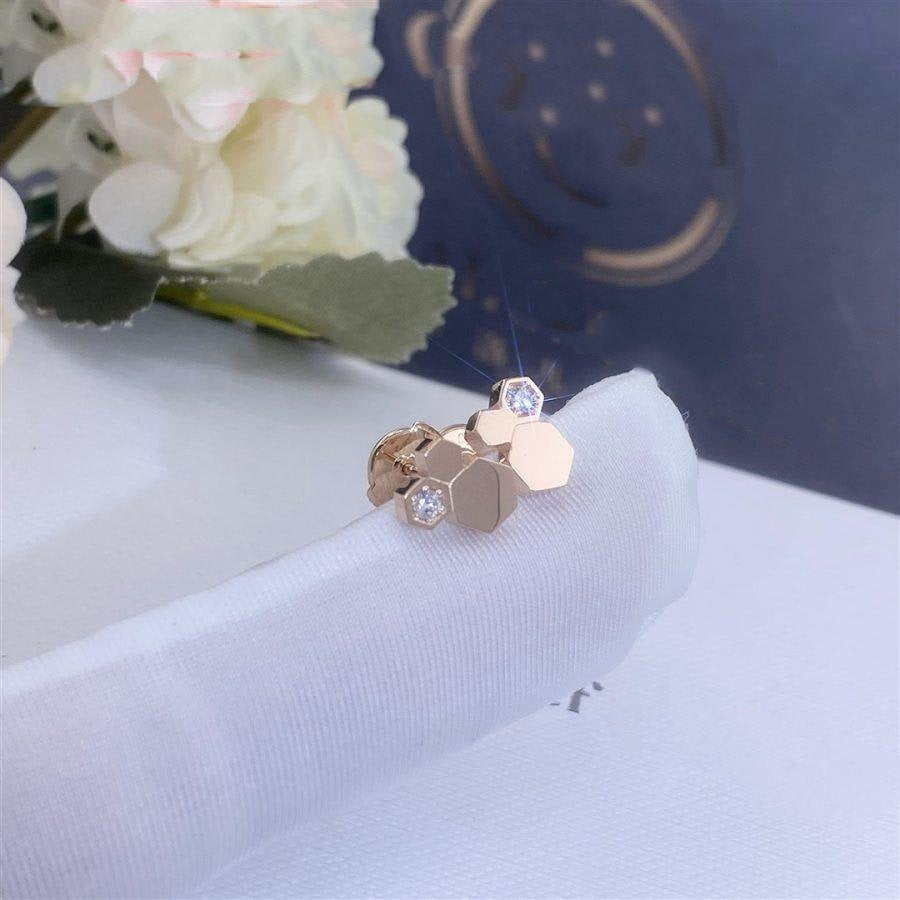 ??MIRA?¡¥BEE LOVE PINK GOLD DIAMOND EARRINGS