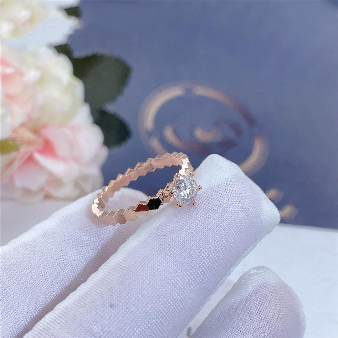 ??MIRA?¡¥BEE LOVE RING PINK GOLD 1 DIAMOND