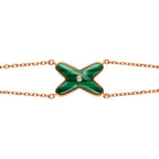 ??MIRA?¡¥JEUX BRACELET MALACHITE PINK GOLD 1 DIAMOND