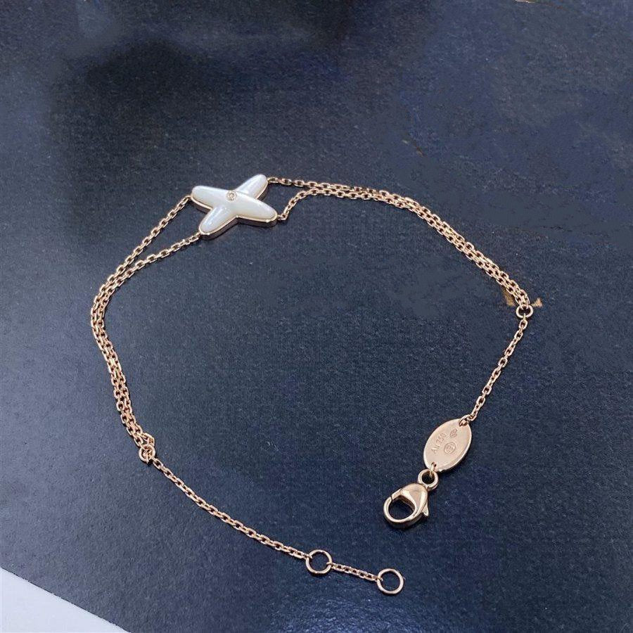 ??MIRA?¡¥JEUX BRACELET WHITE MOP PINK GOLD 1 DIAMOND