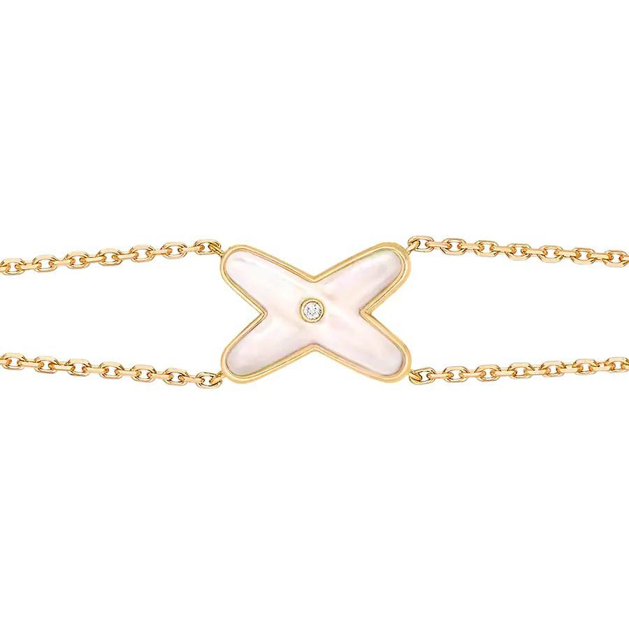 ??MIRA?¡¥JEUX BRACELET WHITE MOP GOLD 1 DIAMOND