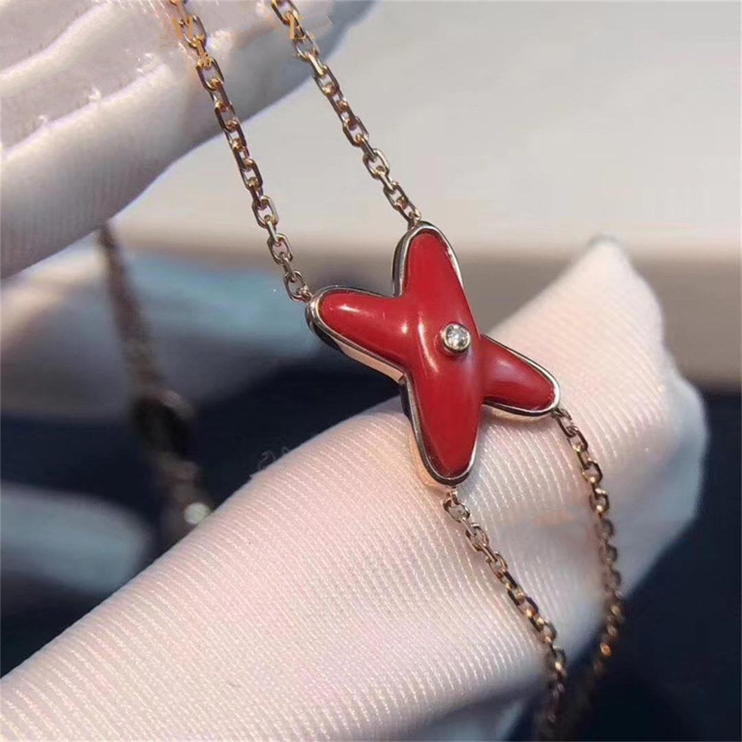 ??MIRA?¡¥JEUX BRACELET CARNELIAN PINK GOLD 1 DIAMOND