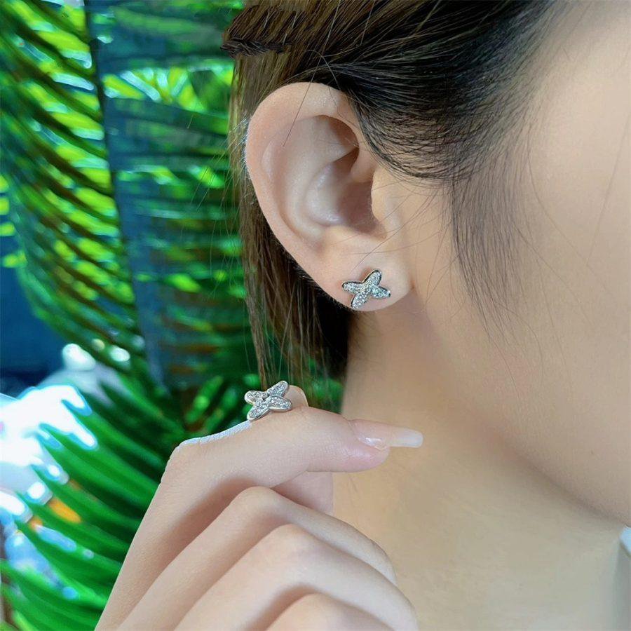 ??MIRA?¡¥JEUX DE SILVER DIAMOND EARRINGS