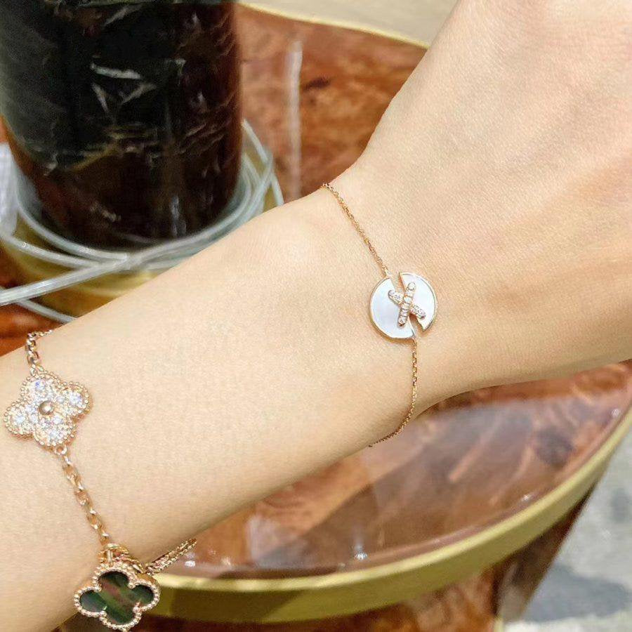 ??MIRA?¡¥JEUX DE BRACELET MOP PINK GOLD DIAMONDS