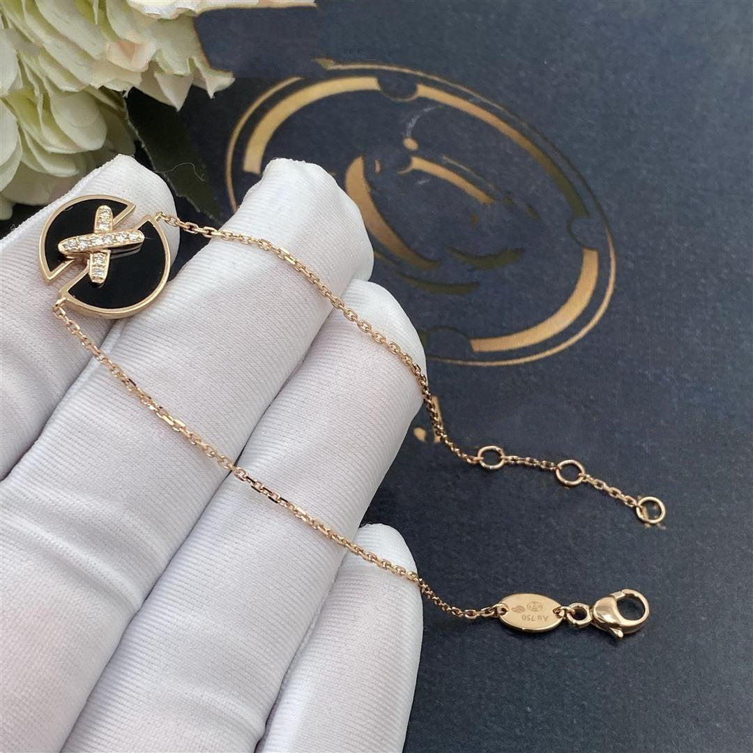 ??MIRA?¡¥JEUX DE BRACELET ONYX PINK GOLD DIAMOND