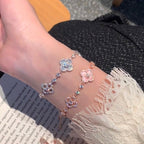 ??MIRA?¡¥CLOVER 5 MOTIF PINK BLUE RED WHITE BRACELET