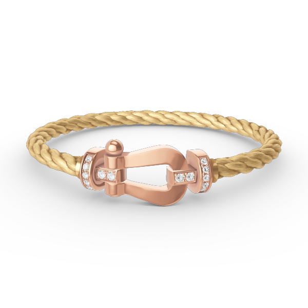 ??MIRA?¡¥FORCE LARGE HORSESHOE HALF DIAMOND BRACELET ROSE GOLD