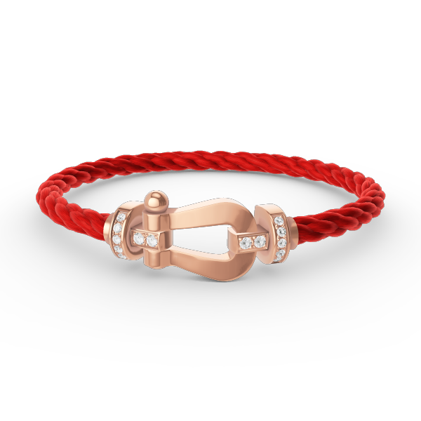 ??MIRA?¡¥FORCE LARGE HORSESHOE HALF DIAMOND BRACELET ROSE GOLD