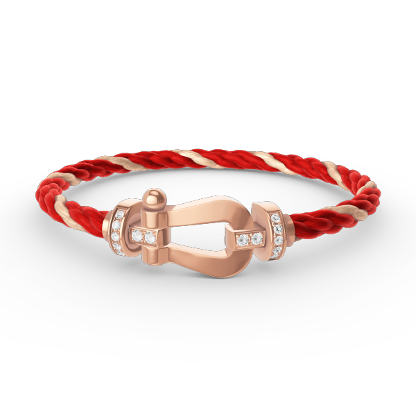 ??MIRA?¡¥FORCE LARGE HORSESHOE HALF DIAMOND BRACELET ROSE GOLD