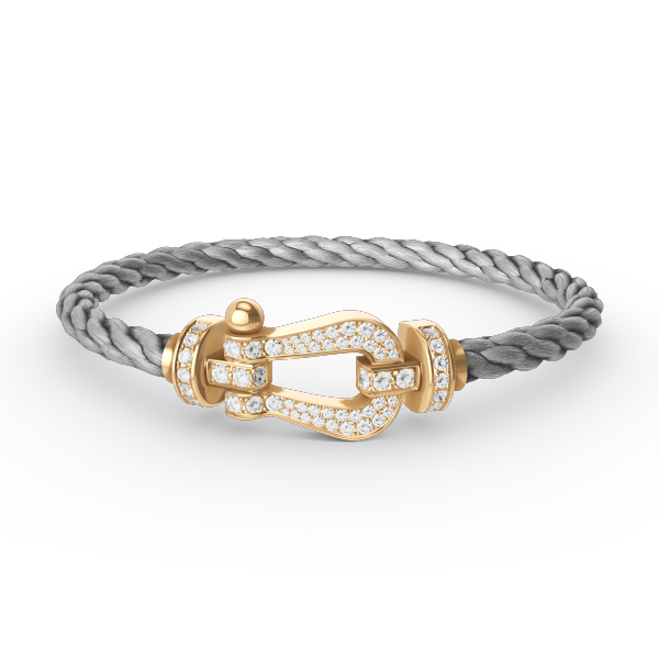 ??MIRA?¡¥FORCE LARGE HORSESHOE FULL DIAMOND BRACELET GOLD