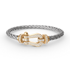 ??MIRA?¡¥FORCE LARGE HORSESHOE FULL DIAMOND BRACELET GOLD