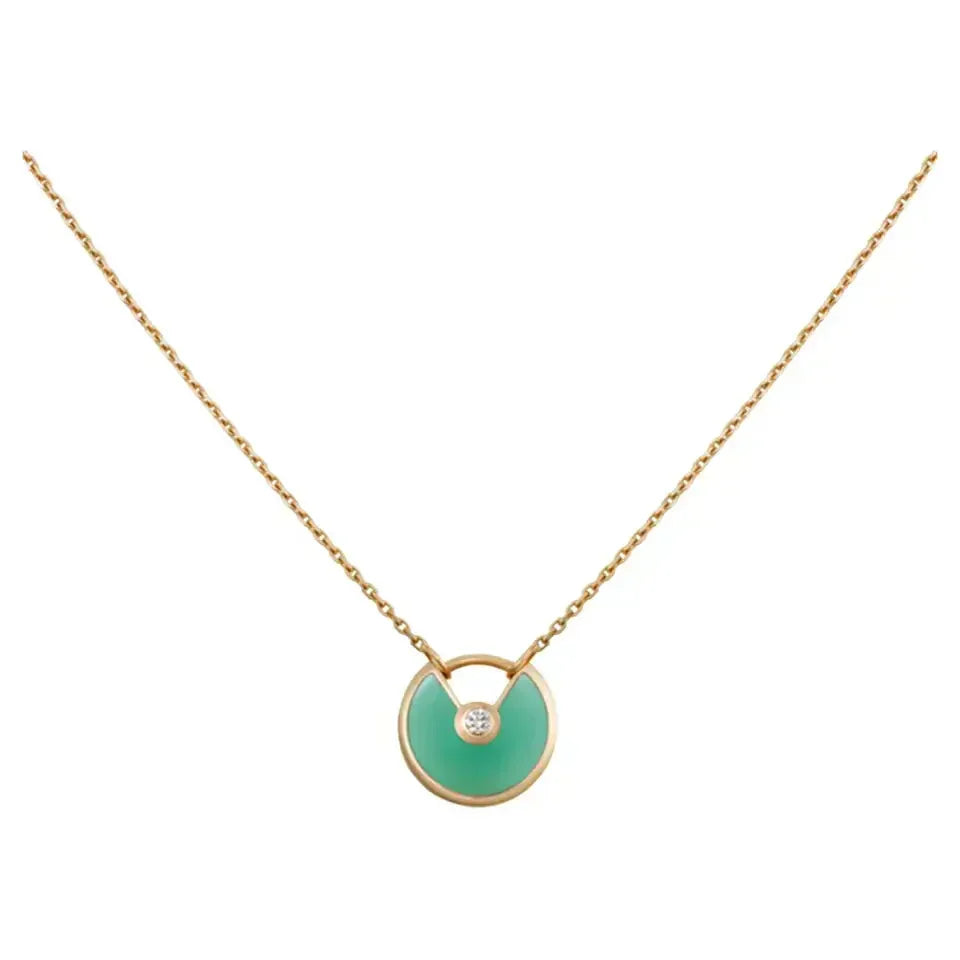 ??MIRA?¡¥AMULETTE GOLD MALACHITE NECKLACE