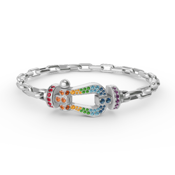 ??MIRA?¡¥FORCE LARGE HORSESHOE CLASP  METAL BRACELET