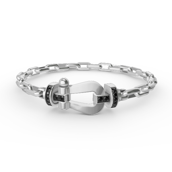 ??MIRA?¡¥FORCE LARGE HORSESHOE CLASP  METAL BRACELET