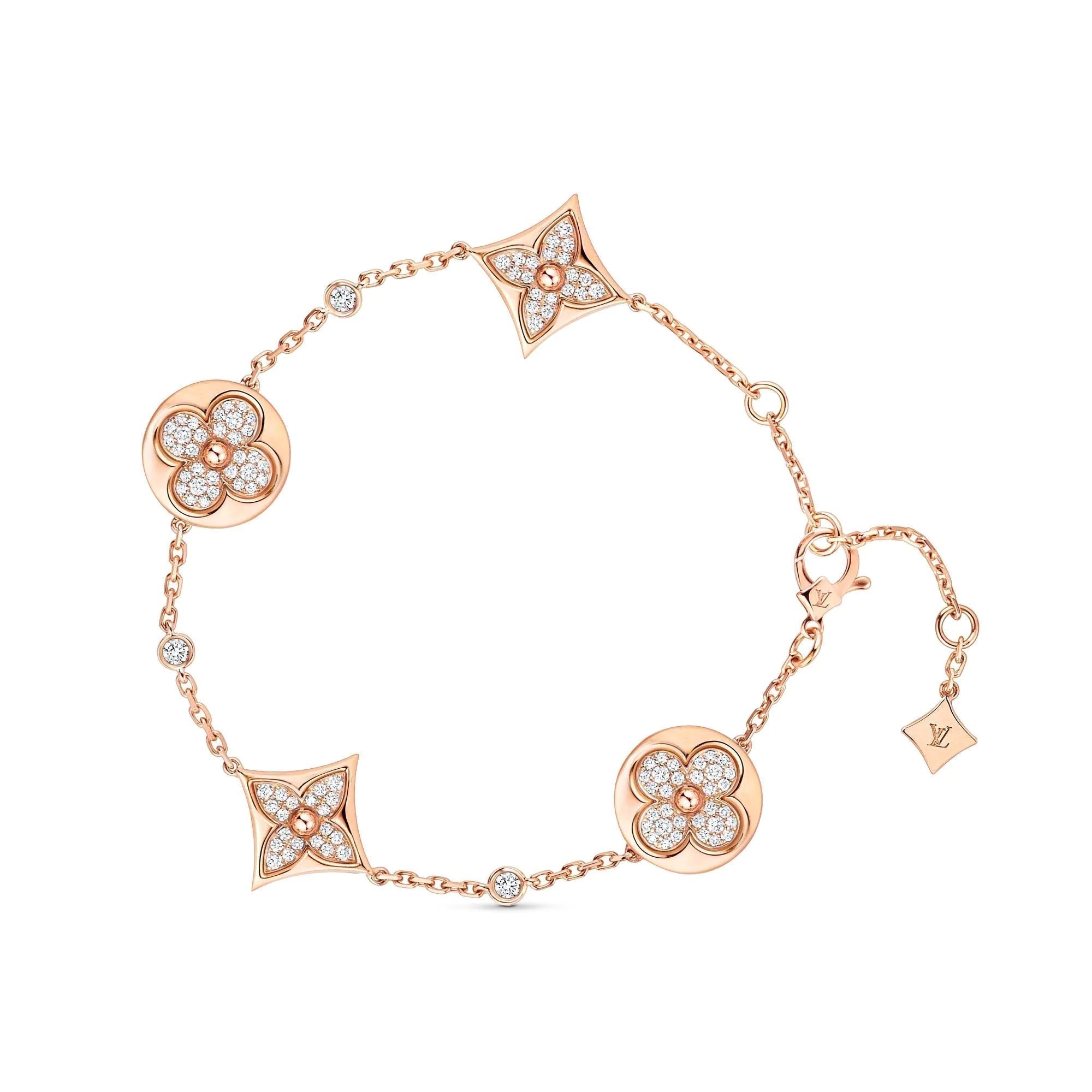 ??MIRA?¡¥STAR AND SUN 4 MOTIFS GOLD DIAMONDS BRACELET