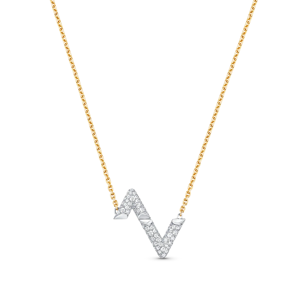 ??MIRA?¡¥VOLT SILVER DIAMOND PEDANT NECKLACE