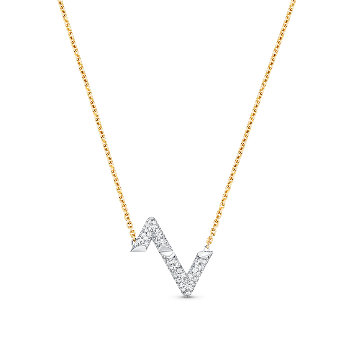 ??MIRA?¡¥VOLT SILVER DIAMOND PEDANT NECKLACE