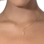 [MIRA]  Move Uno Gold Diamond Long Necklace