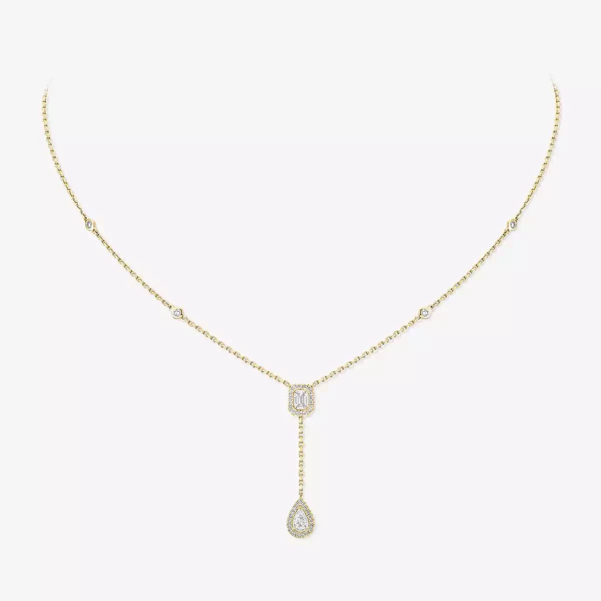 [MIRA] Gold Diamond Tie Necklace