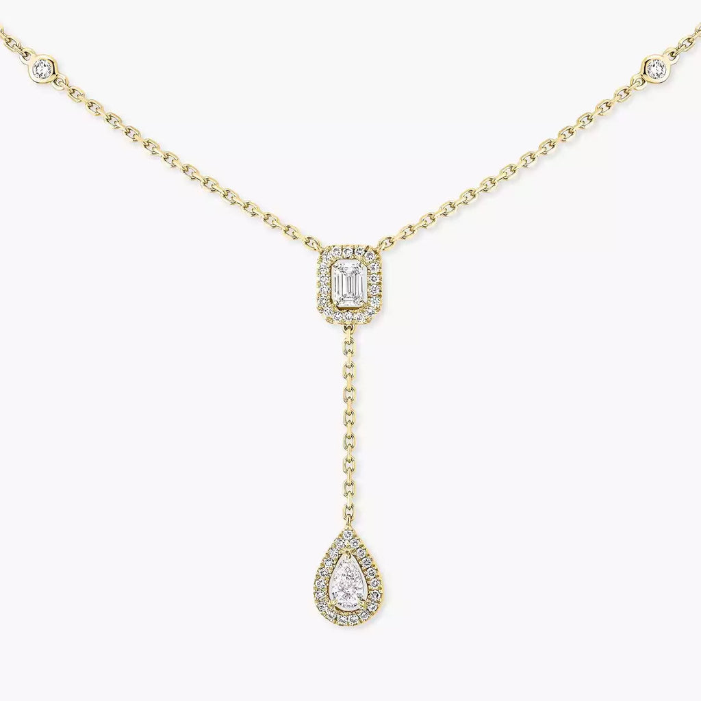 [MIRA] Gold Diamond Tie Necklace