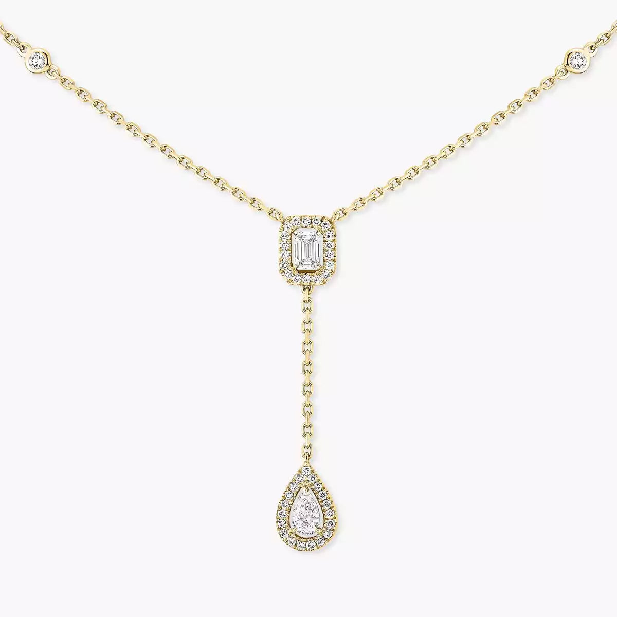[MIRA] Gold Diamond Tie Necklace
