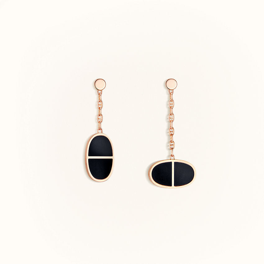 ??MIRA?¡¥CHAINE VERSO BLACK CERAMIC EARRINGS