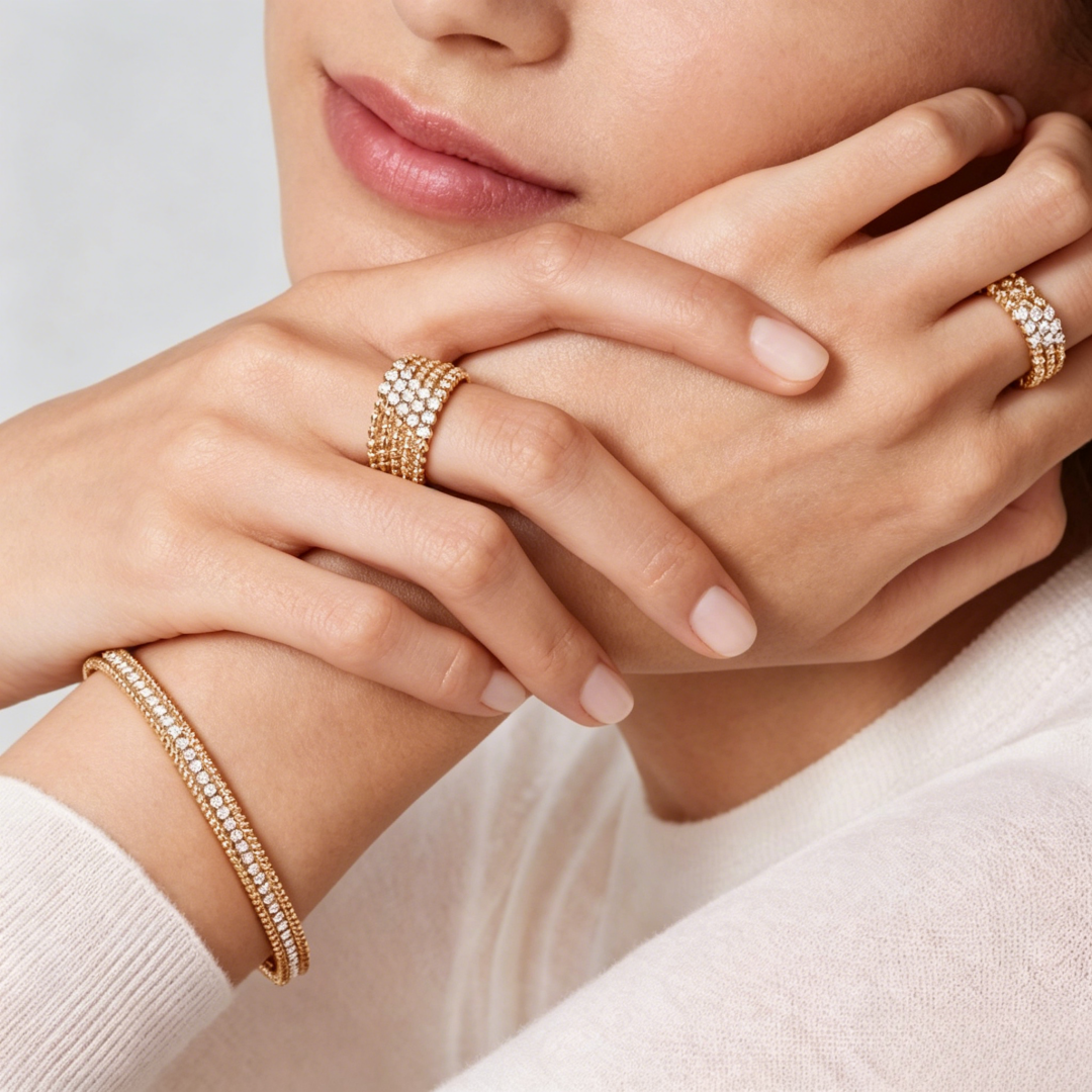 [MIRA]  THREE-ROW DIAMOND RING