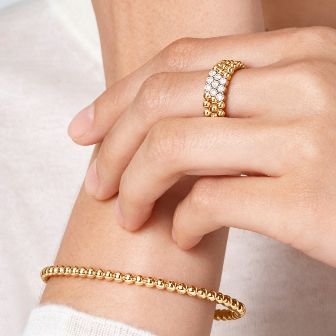 [MIRA]  THREE-ROW DIAMOND RING