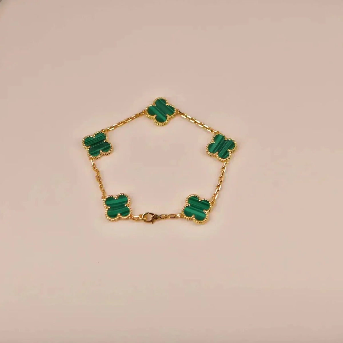[MIRA]New  CLOVER 5 MOTIF MALACHITE BRACELET COLLECTION