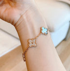 [MIRA]New CLOVER 5 MOTIF GRAY MOP BRACELET COLLECTION