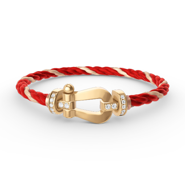 ??MIRA?¡¥FORCE LARGE HORSESHOE HALF DIAMOND BRACELET GOLD