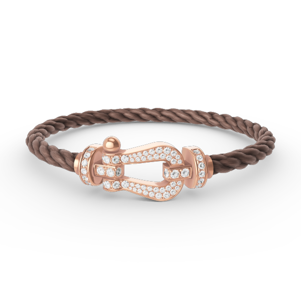 ??MIRA?¡¥FORCE LARGE HORSESHOE FULL DIAMOND BRACELET ROSE GOLD