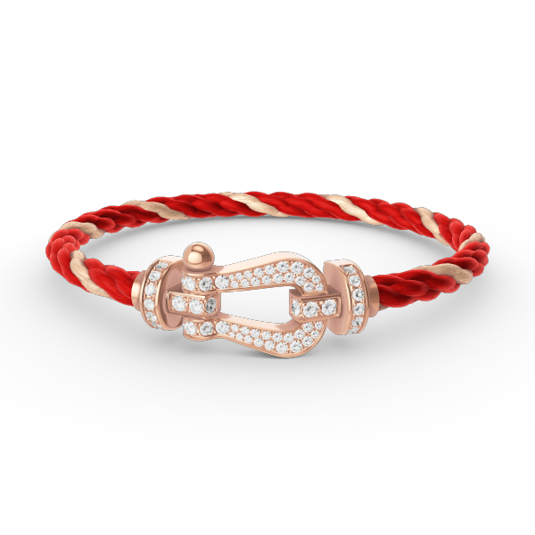 ??MIRA?¡¥FORCE LARGE HORSESHOE FULL DIAMOND BRACELET ROSE GOLD