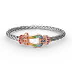 ??MIRA?¡¥FORCE LARGE HORSESHOE  COLORED DIAMOND BRACELET ROSE GOLD