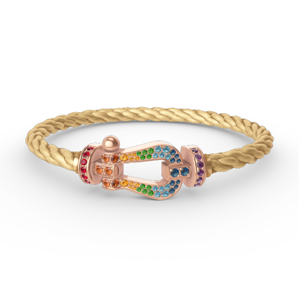 ??MIRA?¡¥FORCE LARGE HORSESHOE  COLORED DIAMOND BRACELET ROSE GOLD