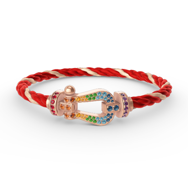 ??MIRA?¡¥FORCE LARGE HORSESHOE  COLORED DIAMOND BRACELET ROSE GOLD