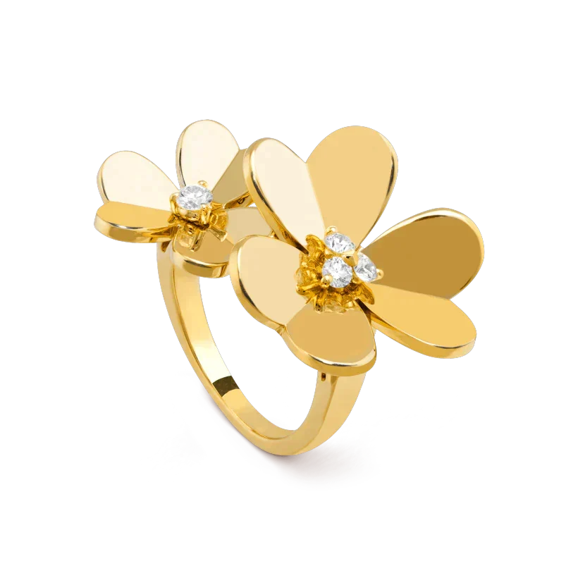 ??MIRA?¡¥CLOVER COMOS GOLD DIAMOND RING