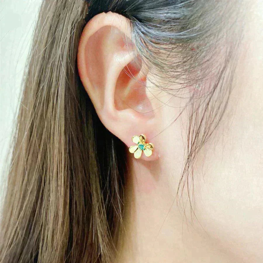 ??MIRA?¡¥FRIVOLE  FLOWER MALACHITE EARRINGS