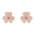 ??MIRA?¡¥FRIVOLE PINK GOLD FLOWER DIAMOND EARRINGS