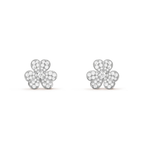 ??MIRA?¡¥FRIVOLE SILVER FLOWER DIAMOND EARRINGS