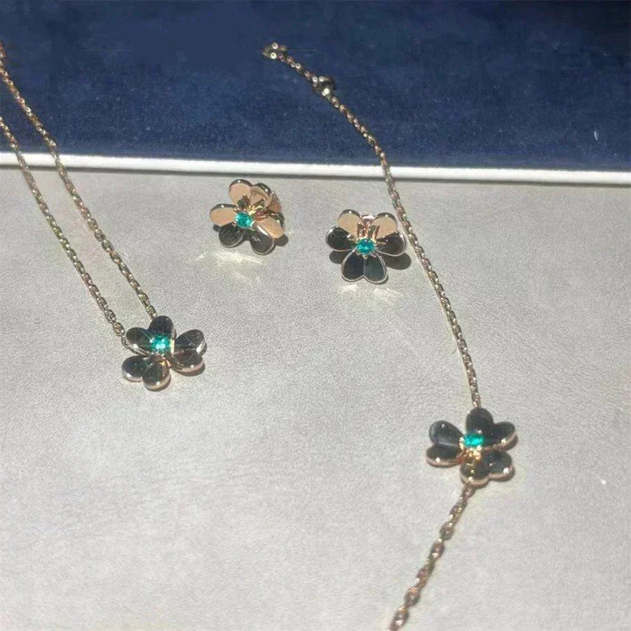 ??MIRA?¡¥FRIVOLE  FLOWER MALACHITE EARRINGS