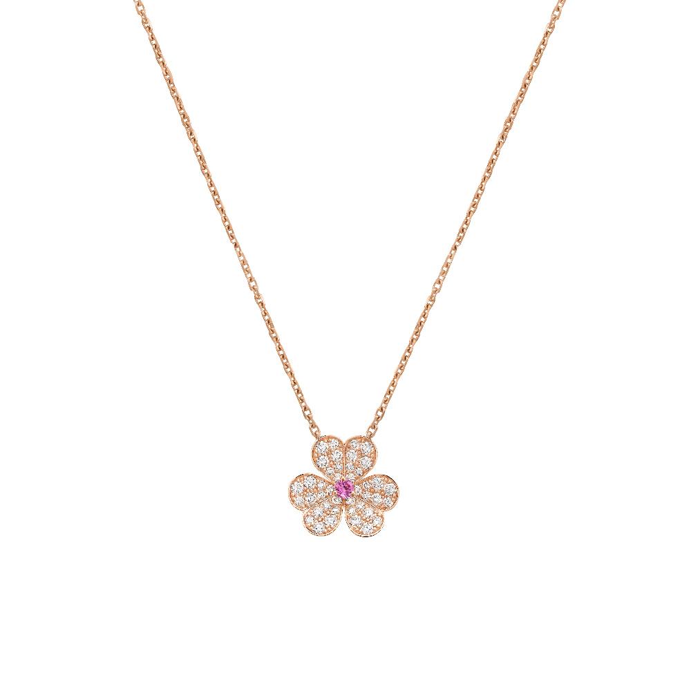 ??MIRA?¡¥FRIVOLE ROSE GOLD FLOWER DIAMOND NECKLACE