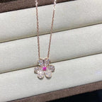 ??MIRA?¡¥FRIVOLE ROSE GOLD FLOWER DIAMOND NECKLACE