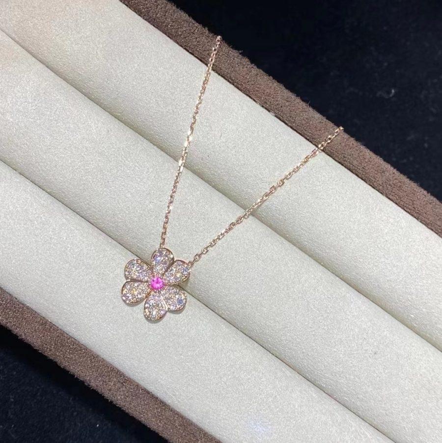 ??MIRA?¡¥FRIVOLE ROSE GOLD FLOWER DIAMOND NECKLACE