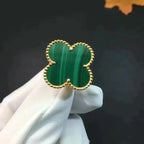 ??MIRA?¡¥CLOVER MALACHITE RING