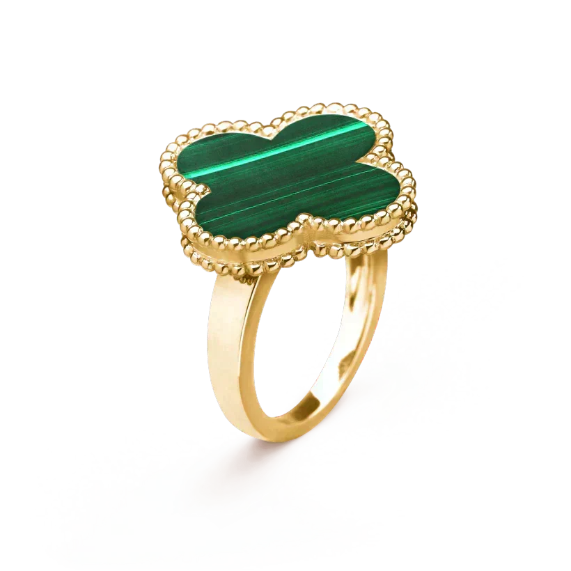 ??MIRA?¡¥CLOVER MALACHITE RING