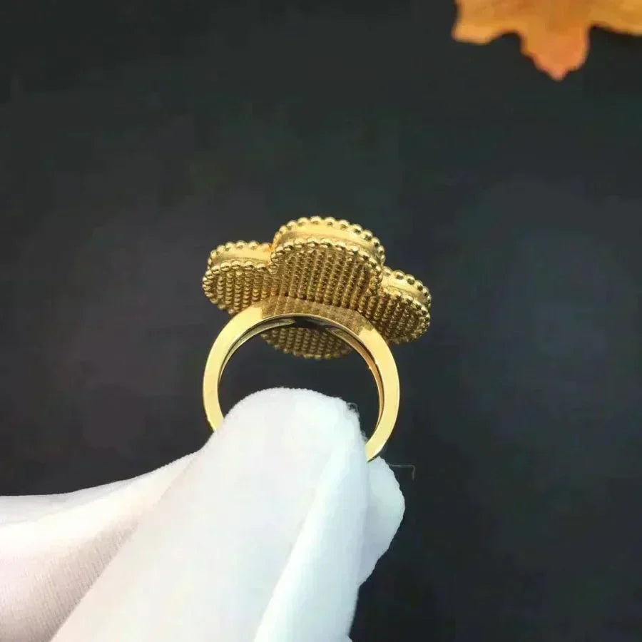 ??MIRA?¡¥CLOVER MALACHITE RING