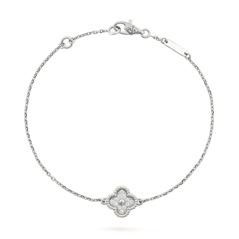 ??MIRA?¡¥CLOVER  SINGLE FLOWER BRACELET SILVER